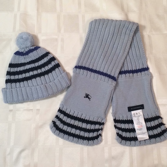 baby burberry hat and scarf